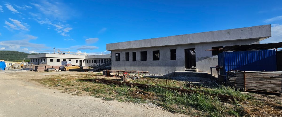 Greater Portmore Health Centre 65 per cent The Greater Portmore Health Centre is now approximately 65 per cent complete.